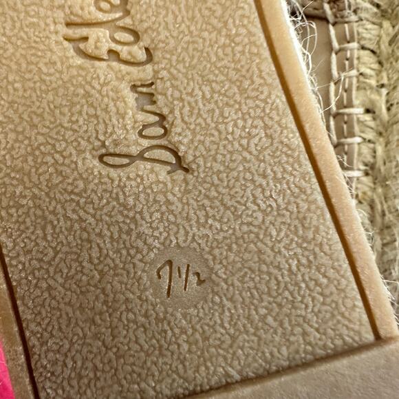 Sam Edelman Krissy Espadrille Flats Nude & Black Jute Trim Women's 7.5 Cap Toe - Picture 7 of 8